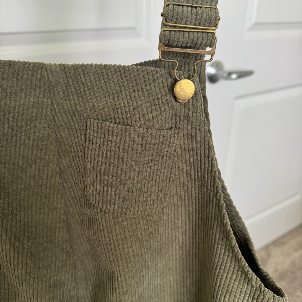 SHEIN Olive Green Corduroy Overalls